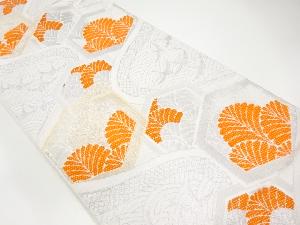 アンティーク　亀に松鶴模様織り出し袋帯(材料)(サービス品)
